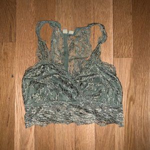 Green lacy bralette top
